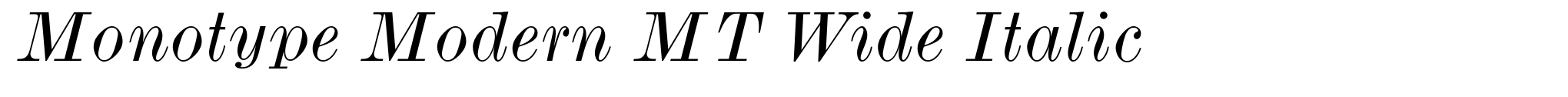 Monotype Modern MT Wide Italic image